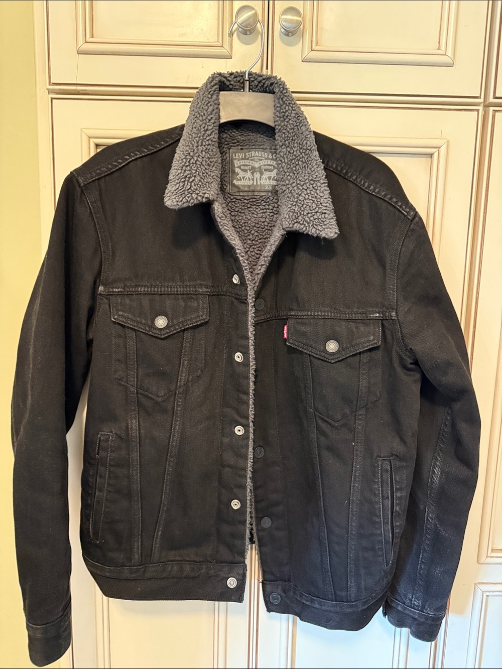 Men’s Levi's Black Denim Sherpa Jacket